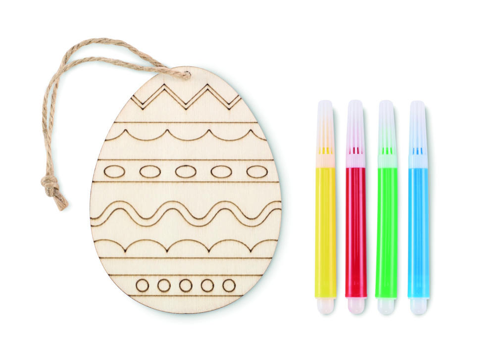 Logo trade business gift photo of: Wooden egg painting set
